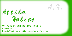 attila holics business card